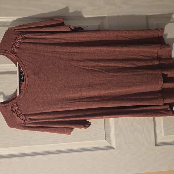 Justify Tops - Justify Dusty Rose Lace Accent Top